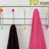 ATTACCAPANNI PER PORTA APPENDIABITI IN METALLO 10 POSTI POMELLI COLORATI 50X21CM