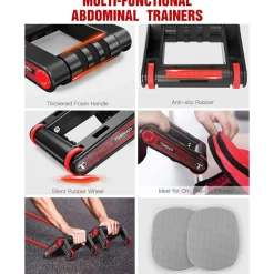 ATTREZZATURA PER ALLENAMENTO MULTIFUNZIONALE RUOTA FLESSIONI E BANDE RESISTENZA