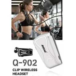 AURICOLARE BLUETOOTH 4.0 VIVAVOCE CUFFIE DESIGN ERGONOMICO CON CLIP GANCIO Q-902