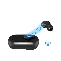 AURICOLARE BLUETOOTH CON BASE DI RICARICA SOLARE PER AUTO PANNELLO SOLARE