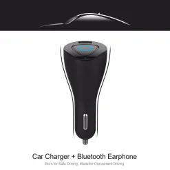 AURICOLARE BLUETOOTH MINI WIFI USB MICROFONO CARICACATORE AUTO PER SMARTPHONE