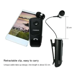 AURICOLARE CON CUFFIA RETRATTILE RETRAIBILE CLIP FINEBLUE F920 PER SMARTPHONE