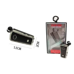 AURICOLARE CUFFIA BLUETOOTH CLIP-ON AKZ-Q5 CAVO RETRATTILE SMARTPHONE