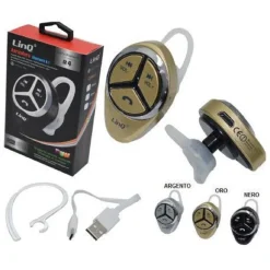 AURICOLARE CUFFIA STEREO BLUETOOTH 4.1 CON CONTROLLO MUSICA VIVAVOCE SMARTPHONE R4