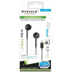 AURICOLARE IN-EAR CUFFIE 1.2MT CONNETTORE TYPE-C DAC CHIP PER SMARTPHONE AU-TC01