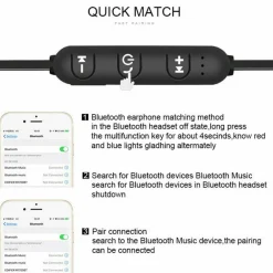 AURICOLARI BLUETOOTH MAGNETICI CUFFIE SPORTIVE WIRELESS STEREO XT-6 FITNESS