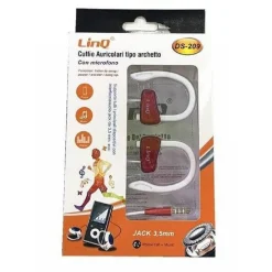 AURICOLARI CUFFIE ARCHETTO DS-209 MICROFONO SMARTPHONE MP3 SPORT CAVO JACK 3,5MM