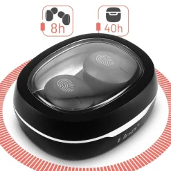 AURICOLARI CUFFIE BLUETOOTH WIRELESS AUTONOMIA 8H CUSTODIA DI RICARICA S68-PRO