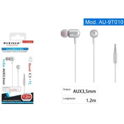 AURICOLARI CUFFIE CAVO DA 1,2 METRI CONNETTORE AUX 3,5MM PER SMARTPHONE AU-9T010