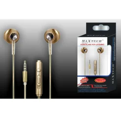 AURICOLARI CUFFIE CON MICROFONO PER CELLULARI SMARTPHONE JACK MAXTECH AU-5T002