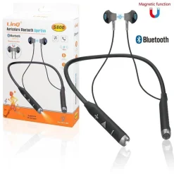 AURICOLARI CUFFIE MAGNETICI BLUETOOTH A COLLO CON TORCIA LED SPORT SMARTPHONE S800