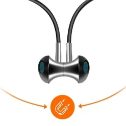 AURICOLARI CUFFIE MAGNETICI BLUETOOTH A COLLO CON TORCIA LED SPORT SMARTPHONE S800