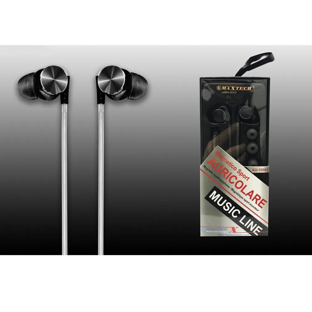 AURICOLARI CUFFIE ORECCHIO PER SMARTPHONE MICROFONO DA VIAGGIO VOLUME MAXTECH AU-1G001