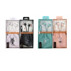 AURICOLARI CUFFIE STEREO CON MICROFONO JACK 3,5MM COLORATE RABBIT CONIGLIO S9706