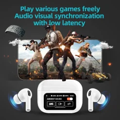 AURICOLARI IN-EAR CUFFIE TWS BLUETOOTH WIRELESS V5.4 CUSTODIA LCD TOUCH SCREEN