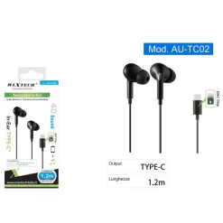 AURICOLARI STEREO IN-EAR CUFFIE CONNETTORE TYPE-C DAC CHIP SMARTPHONE AU-TC02