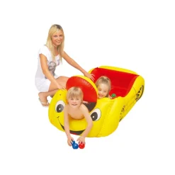AUTO MACCHINA GONFIABILE MARE GIOCO BIMBI CON 25 PALLINE E BOCCA APRIBILE