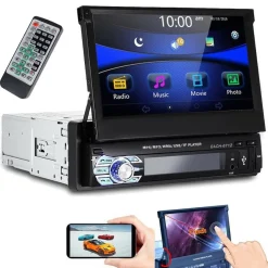 AUTORADIO 1 DIN CON SCHERMO A SCOMPARSA 7 STEREO AUTO TOUCH BLUETOOTH GPS USB SD