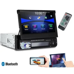 AUTORADIO 1 DIN CON SCHERMO A SCOMPARSA 7 STEREO AUTO TOUCH BLUETOOTH GPS USB SD