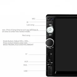 AUTORADIO 7" POLLICI 2 DIN TOUCH SCREEN STEREO BLUETOOTH AUX USB FM TF EC-7020