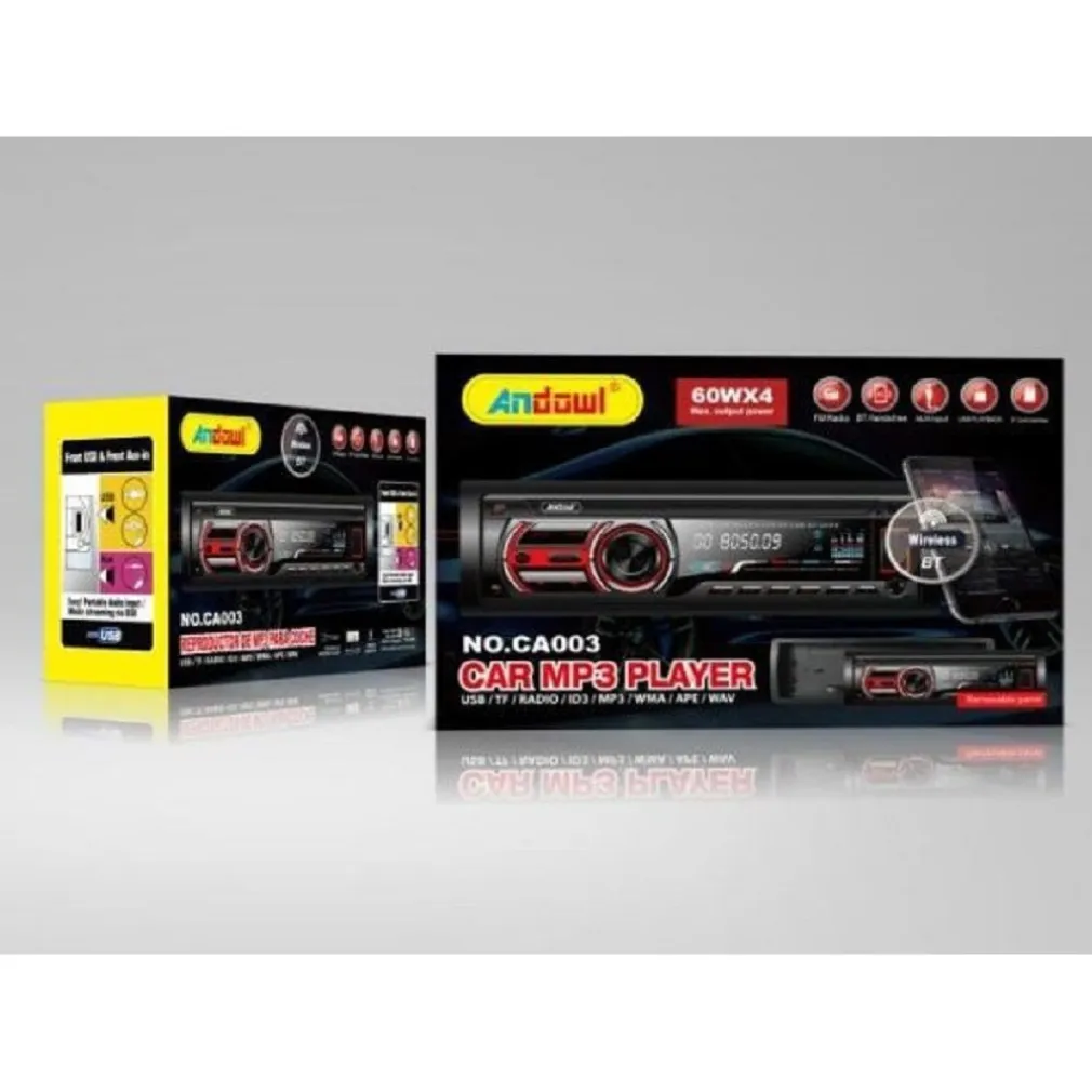 AUTORADIO LETTORE MP3 CA003 AUDIO PER AUTO UNIVERSALE 1 DIN BLUETOOTH WIRELESS