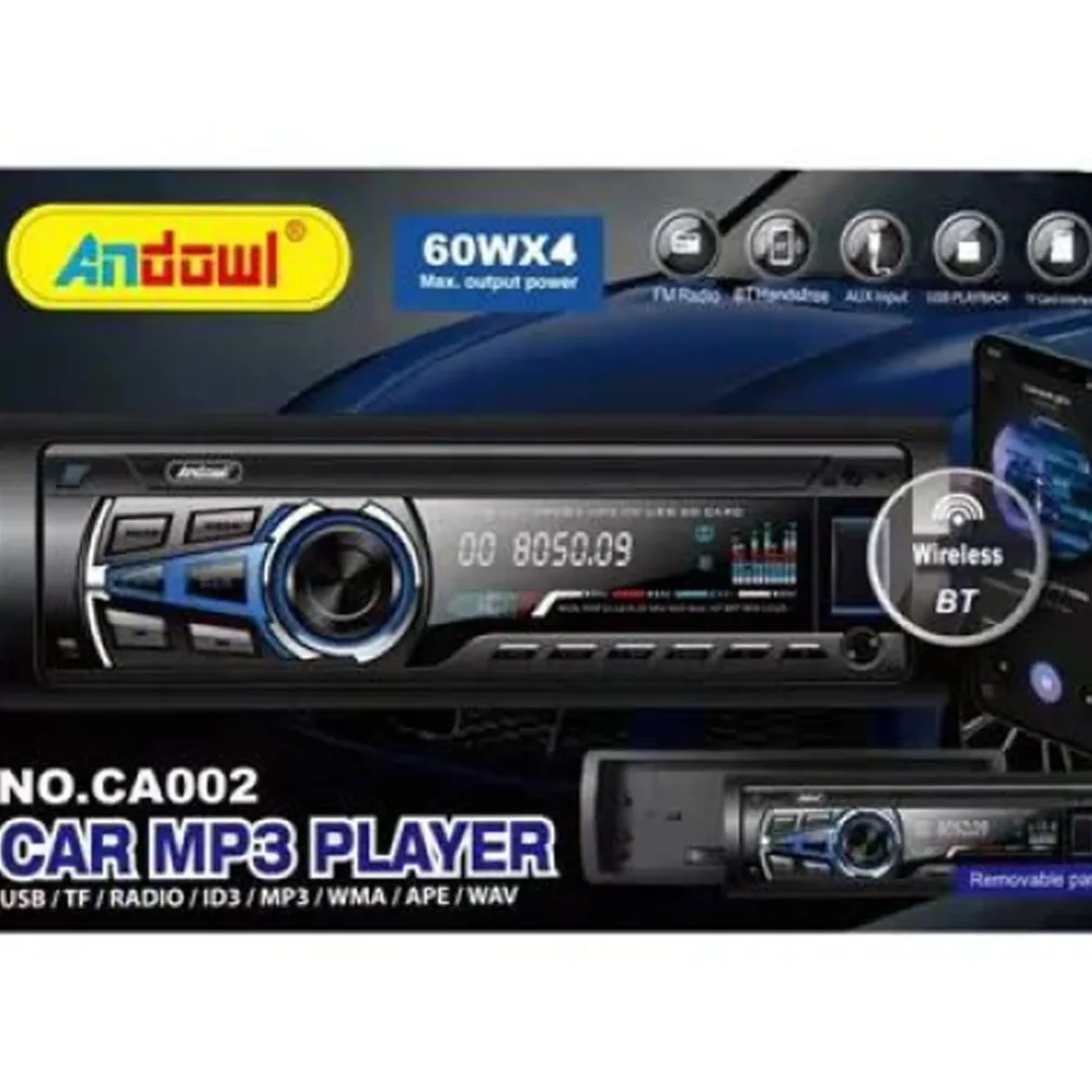AUTORADIO LETTORE MP3 SISTEMA AUDIO AUTO 1 DIN BT USB AUX FM SD CARD MP3 CA002