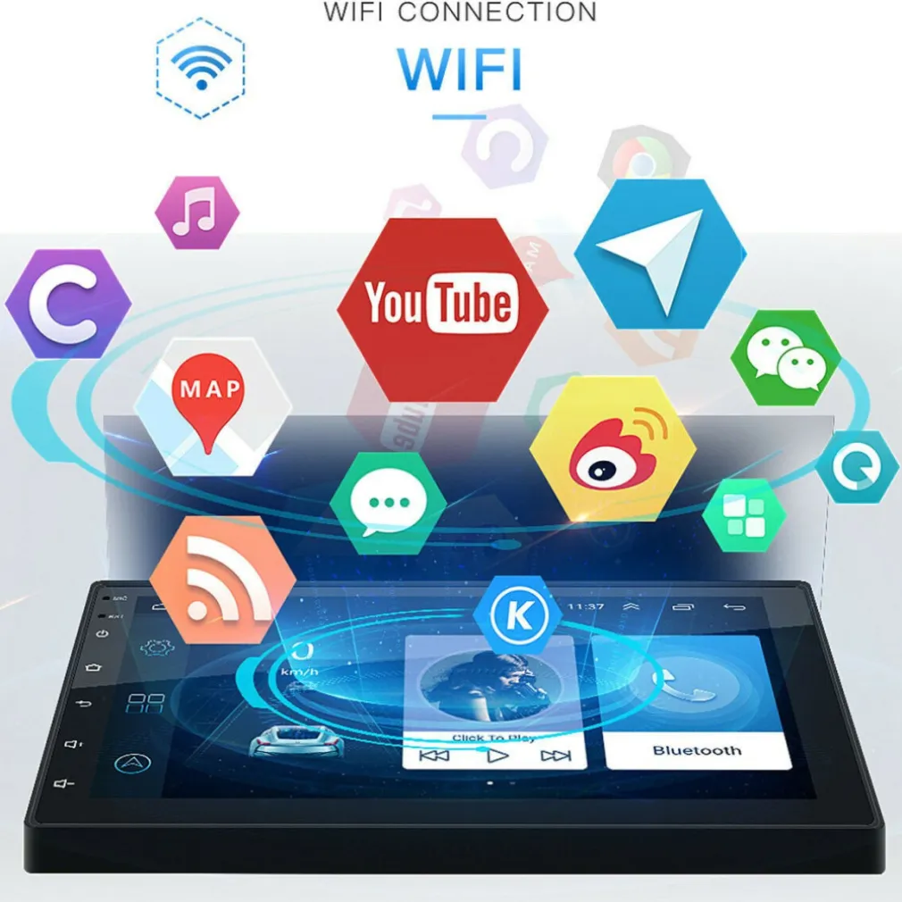 AUTORADIO STEREO 2 DIN 7" TOUCH SCREEN BLUETOOTH AUX USB SD LETTORE MP5 Q-CA005