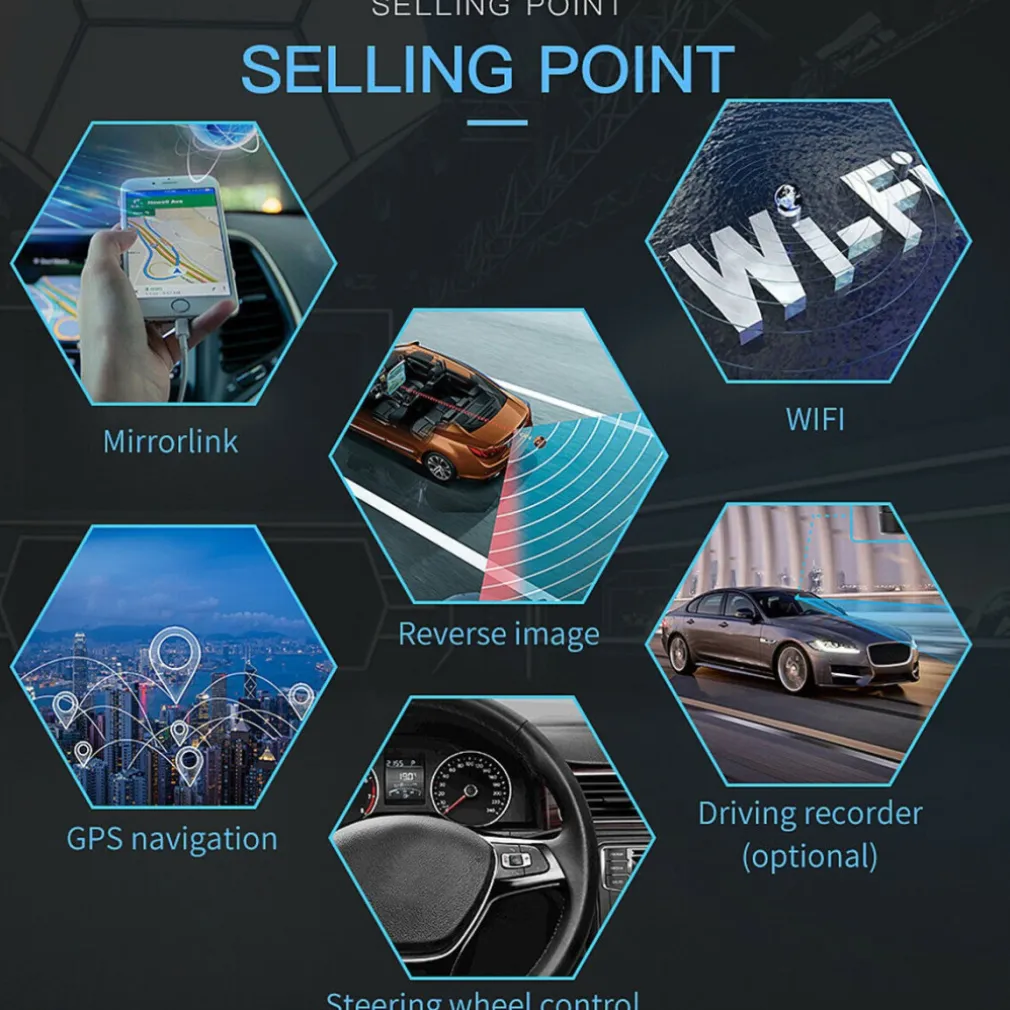 AUTORADIO STEREO 2 DIN 7" TOUCH SCREEN BLUETOOTH AUX USB SD LETTORE MP5 Q-CA005