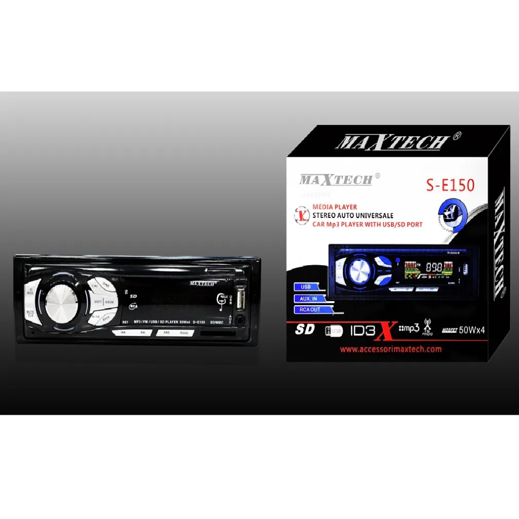 AUTORADIO STEREO AUTO UNIVERSALE RADIO FM INGRESSO SD USB MP3 AUX CON FRONTALINO