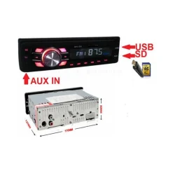 AUTORADIO STEREO PER AUTO LETTORE MP3 USB SD AUX CON FRONTALINO ESTRAIBILE 1203