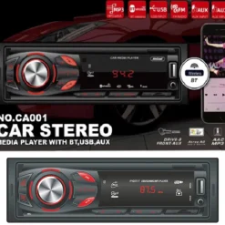 AUTORADIO STEREO SISTEMA AUDIO PER AUTO UNIVERSALE 1 DIN BLUETOOTH/AUX/USB CA001