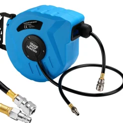 AVVOLGITUBO ARIA COMPRESSA CON TUBO 15 MT ATTACCO 1/4 FISSAGGIO A PARETE MURO