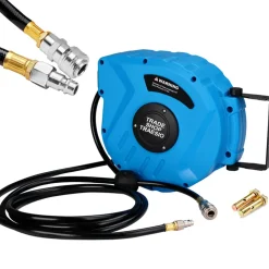 AVVOLGITUBO ARIA COMPRESSA CON TUBO 15 MT ATTACCO 1/4 FISSAGGIO A PARETE MURO