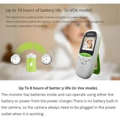 BABY MONITOR SCHERMO LCD 2″ MONITORAGGIO BAMBINO WIRELESS VIDEO A 2 VIE Q-SX904