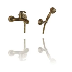 BAGNO MISCELATORE ESTERNO DOCCIA A PARETE DOCCETTA OTTONE RUBINETTO VINTAGE