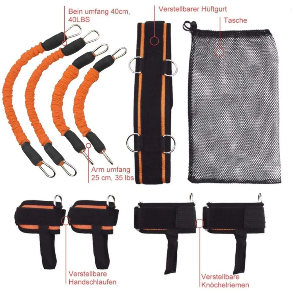 BANDE CORDA ELASTICHE ATTREZZO PER ALLENAMENTO RESISTENZA FORZA E AGILITà GAMBE