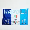 BANDIERA CON COPPE E TROFEI VINTI ITALIA SCUDETTO CALCIO SQUADRA NAPOLI 90x140CM