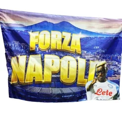 BANDIERA FORZA NAPOLI 3 SCUDETTO VICTOR OSIMHEN VESUVIO CAMPIONE ITALIA 90x140CM