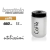 BARATTOLO CAFFÈ CONTENITORE VETRO SATINATO COPERCHIO NERO 660 ML 15X9CM 833274
