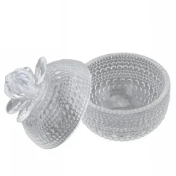 BARATTOLO CONTENITORE ZUCCHERIERA PORTA CARAMELLE DOLCI CONFETTI VETRO 8X9 72284