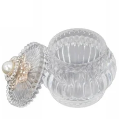 BARATTOLO CONTENITORE ZUCCHERIERA PORTA CARAMELLE DOLCI CONFETTI VETRO 7X8 72285