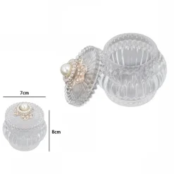 BARATTOLO CONTENITORE ZUCCHERIERA PORTA CARAMELLE DOLCI CONFETTI VETRO 7X8 72285