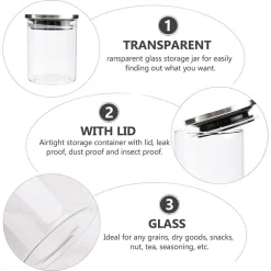 BARATTOLO DA 900ML SOTTOVUOTO ALIMENTI IN VETRO TRASPARENTE CEREALI SNACK CUCINA