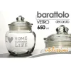 BARATTOLO ERMETICO IN VETRO CONTENITORE CUCINA COPERCHIO 650ML DECORATO 652639