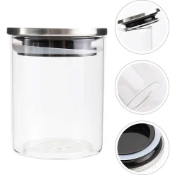 BARATTOLO 1700ML SOTTOVUOTO ALIMENTI IN VETRO TRASPARENTE CEREALI SNACK CUCINA