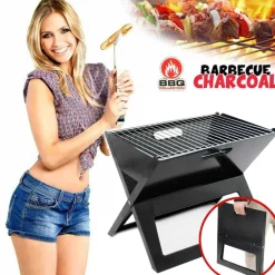 BARBECUE A CARBONE CARBONELLA BBQ GRILL IN METALLO PIEGHEVOLE PORTATILE PICNIC