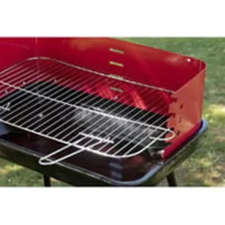 BARBECUE A CARBONELLA CON GRIGLIA REGOLABILE IN ACCIAIO PARAVENTO RIPIANO H82X58X38CM