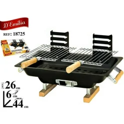 BARBECUE DA TAVOLO BBQ GRILL A CARBONE CARBONELLA 44X25X19 CM CAMPEGGIO PICNIC