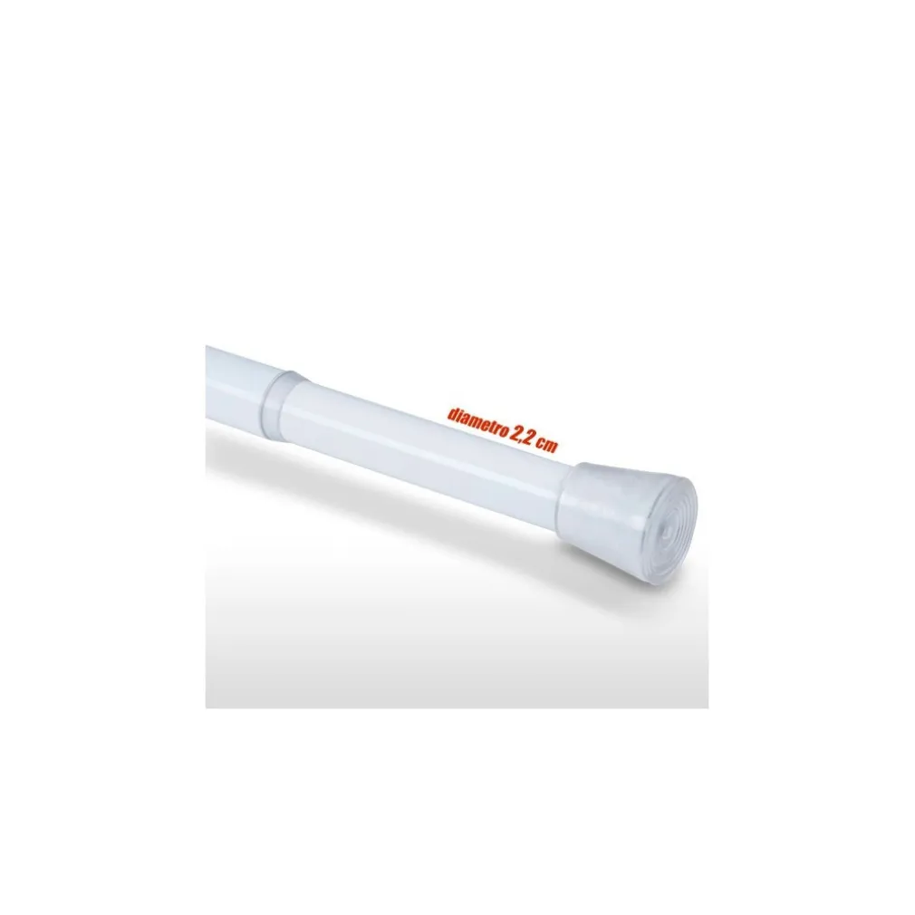 BARRA TELESCOPICA PER TENDA DA DOCCIA 110 CM FINO A 200 CM ALLUMINIO BIANCO