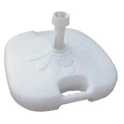 BASE PER OMBRELLONE DA GIARDINO SPIAGGIA RIEMPIBILE 14LT 44.5X44.5XH10CM BIANCO 008654